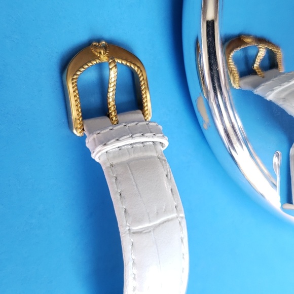 Judith Ripka Diamonique White Leather Watch - Picture 4 of 8